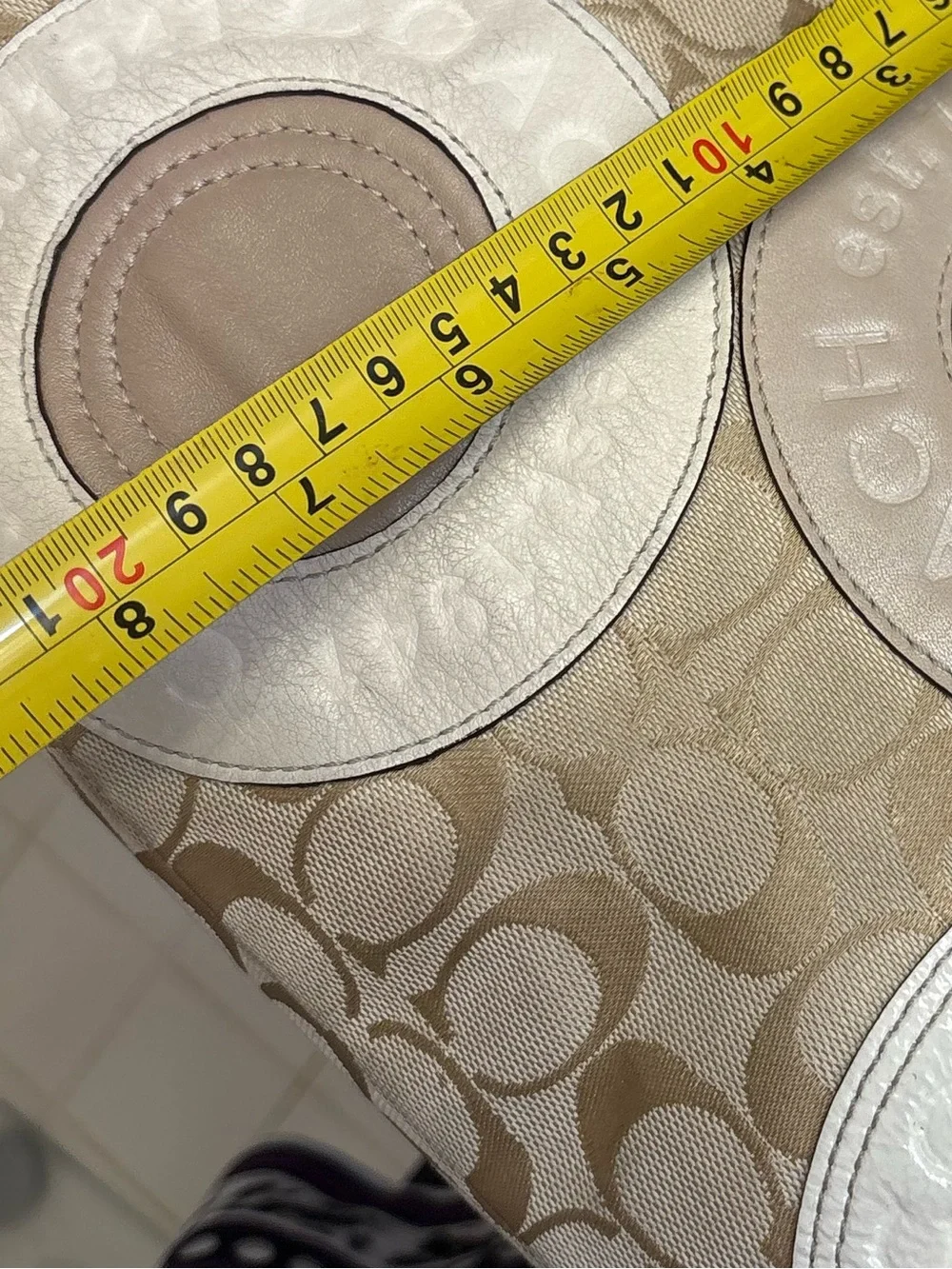 Coach rare snap head Signature Canvas Tote with Multi-Color Circle Appliqué
